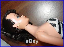 Rare Vintage Barbie Doll Brunette With Factory Braid Pony Tail Japan