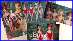 Rare Vintage Barbie Lot, 4 Dolls, #3 Ponytail, Clothes, Completers, Japan Spike& More