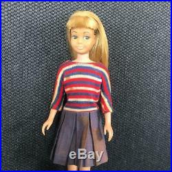 Rare Vintage Barbie Sister Skipper 1963 Black Eyes Blonde Hair Outfit Japan