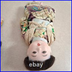 Rare Vintage Gofun Ichimatsu Dolls 1940s Japanese Silk Kimonos