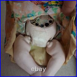 Rare Vintage Gofun Ichimatsu Dolls 1940s Japanese Silk Kimonos