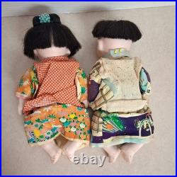 Rare Vintage Gofun Ichimatsu Dolls 1940s Japanese Silk Kimonos Rare Vintage Gofun Ichimatsu Dolls 1940s Japanese Silk Kimonos