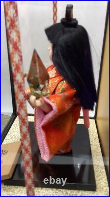 Rare Vintage Japanese Geisha Doll in Original Glass Case