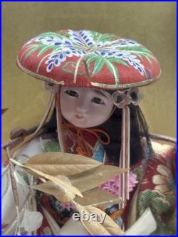Rare Vintage Japanese Giesha Doll Numbered Glass Case 12 Figurine. Beautiful