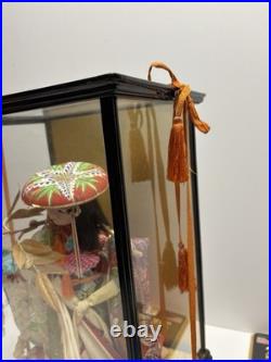 Rare Vintage Japanese Giesha Doll Numbered Glass Case 12 Figurine. Beautiful