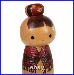 Rare Vintage Sosaku Kokeshi by Hiroe Fukushima Japan Handmade Wooden Doll 1970s