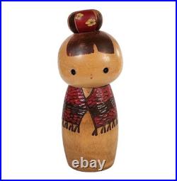 Rare Vintage Sosaku Kokeshi by Hiroe Fukushima Japan Handmade Wooden Doll 1970s