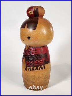 Rare Vintage Sosaku Kokeshi by Hiroe Fukushima Japan Handmade Wooden Doll 1970s