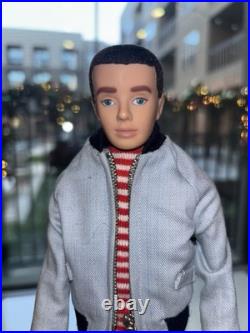 Rare Vintage T. M. 1960 Barbie Boyfriend Brown Flocked Hair Ken Doll # 750