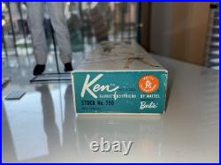Rare Vintage T. M. 1960 Barbie Boyfriend Brown Flocked Hair Ken Doll # 750