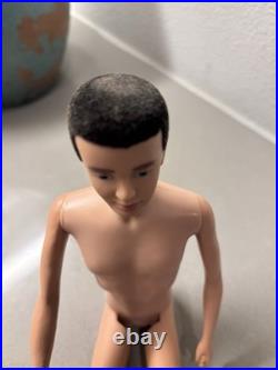 Rare Vintage T. M. 1960 Barbie Boyfriend Brown Flocked Hair Ken Doll # 750