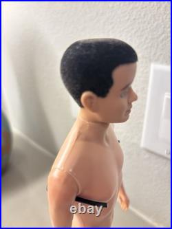 Rare Vintage T. M. 1960 Barbie Boyfriend Brown Flocked Hair Ken Doll # 750