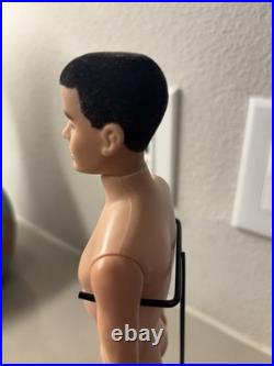 Rare Vintage T. M. 1960 Barbie Boyfriend Brown Flocked Hair Ken Doll # 750