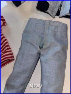 Rare Vintage T. M. 1960 Barbie Boyfriend Brown Flocked Hair Ken Doll # 750