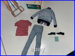 Rare Vintage T. M. 1960 Barbie Boyfriend Brown Flocked Hair Ken Doll # 750