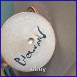 Retro Kokeshi Circus Wooden Doll Antique Inlaid Stand Height 37 5 cm