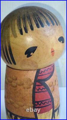 Retro Vintage kokeshi doll by Hiroe Fukushima 16cm Sousaku Japan Figure signed