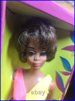 STUNNING Vintage Barbie 1969 TNT Christie MOD MIB Dark hair! Wrist tag included