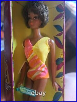 STUNNING Vintage Barbie 1969 TNT Christie MOD MIB Dark hair! Wrist tag included