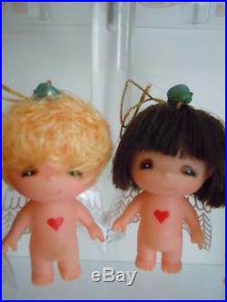 Super Rare Vintage Big Eyes Doll Set Of 12 Japan Kiddle Alike Small Angel Dolls