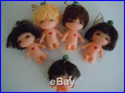 Super Rare Vintage Big Eyes Doll Set Of 12 Japan Kiddle Alike Small Angel Dolls