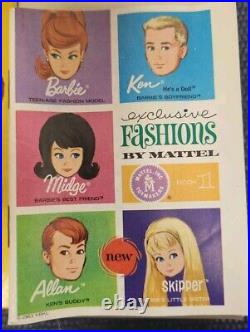 Scooter Skipper's Friend Original Stand Box 1040 Brunette Mattel Barbie Vintage