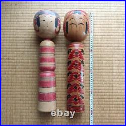 Set of 6 Japanese Large 46cm Wooden Kokeshi Dolls Vintage Japan