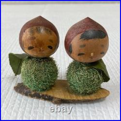 Showa Retro Swaying Kokeshi Doll Miniatures 4 Piece Set Handcrafted Vintage
