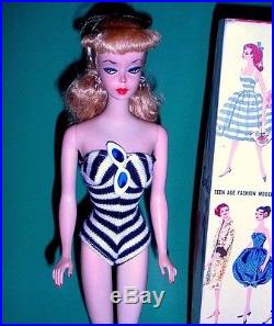 Stunning Vintage 1959 Pale Blonde # 2 Ponytail Barbie TM Model 850 Japan MIB