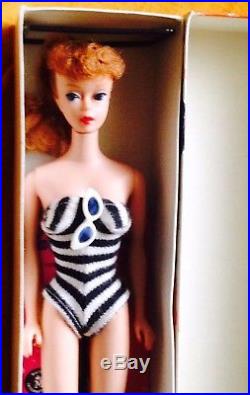 Stunning Vintage 1961 # 5 Titian Redhead Ponytail Barbie Model 850 Japan MIB