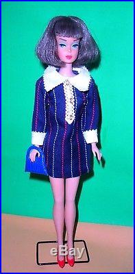 Stunning Vintage 1966 Silver Brunette Long Hair American Girl Barbie Japan Mint