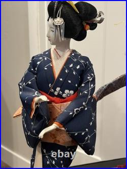TWO Vintage Japanese Geisha Doll Traditional Style Sukiyo Dolls