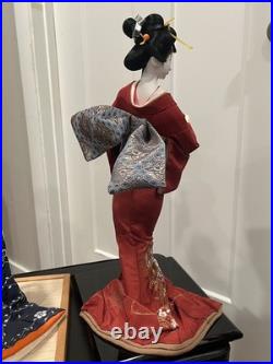 TWO Vintage Japanese Geisha Doll Traditional Style Sukiyo Dolls