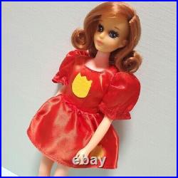 Tuli-Chan Doll Japanese Exclusive Mattel Barbie Brown Hair Red Onepiece Vintage