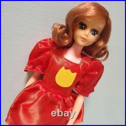 Tuli-Chan Doll Japanese Exclusive Mattel Barbie Brown Hair Red Onepiece Vintage