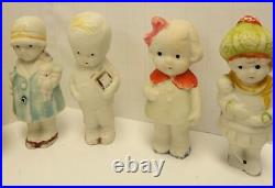 Twelve 1920s Era Antique Stone Bisque Dolls Made In Japan