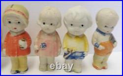 Twelve 1920s Era Antique Stone Bisque Dolls Made In Japan