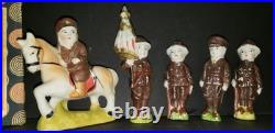 VERY RARE ORIG Vtg Set Frozen Charlotte Bisque U. S. WWI Soldiers Set With Box