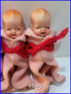 VINTAGE 1930's ERA Dionne Quintuplets DOLLS 5 LITTLE BEAUTIES JAPAN RARE