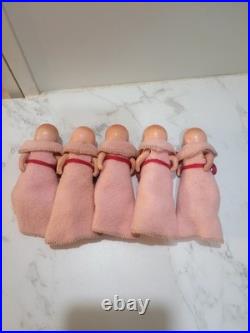 VINTAGE 1930's ERA Dionne Quintuplets DOLLS 5 LITTLE BEAUTIES JAPAN RARE