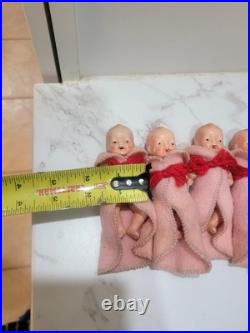 VINTAGE 1930's ERA Dionne Quintuplets DOLLS 5 LITTLE BEAUTIES JAPAN RARE