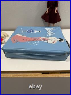 VINTAGE 1958 BUBBLE CUT BARBIE DOLL With1962 BLUE CASE & CLOTHES LOT
