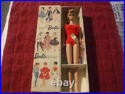 VINTAGE 1960s OOAK REDHEAD SWIRL PONYTAIL BARBIE WITH STAND AND PACK