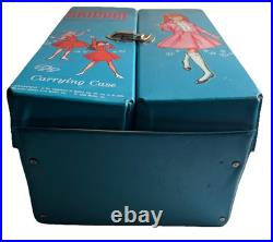 VINTAGE 1963 MATTEL BARBIE SKIPPER DOLL BRUNETTE Marked Japan Foot W Carry Case