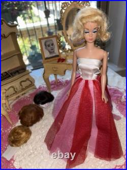VINTAGE 1964 FASHION QUEEN BARBIE Doll withall Wigs Plus Rare Plat. BlondeGreat