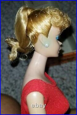 VINTAGE ASH BLONDE PONYTAIL BARBIE Doll withBOX, ORIGINAL PERFECT HAIR&FACEPAINT