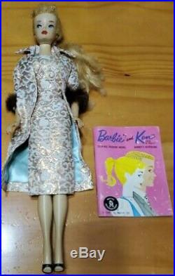 VINTAGE BARBIE #3 Blond Ponytail Brown Eyeliner All Original Japan Dress Booklet