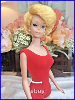 VINTAGE BARBIE BLONDE SIDE PART BUBBLECUT DOLL WithACCESSORIES EXCELLENT COND