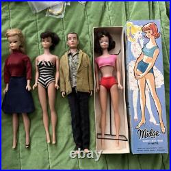 VINTAGE BARBIE DOLL #5 WITH CLOTHES LOT Uneeda Wendy Ken Midge & Case VINTAGE BARBIE DOLL #5 WITH CLOTHES LOT Uneeda Wendy Ken Midge & Case