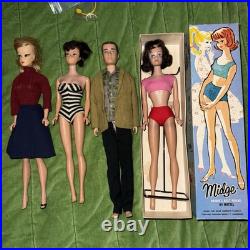 VINTAGE BARBIE DOLL #5 WITH CLOTHES LOT Uneeda Wendy Ken Midge & Case VINTAGE BARBIE DOLL #5 WITH CLOTHES LOT Uneeda Wendy Ken Midge & Case